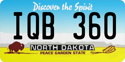 ND license plate IQB360
