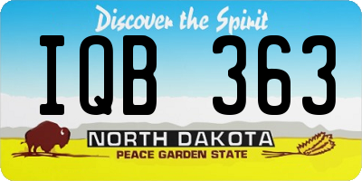 ND license plate IQB363