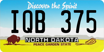 ND license plate IQB375