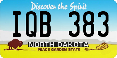 ND license plate IQB383