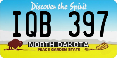 ND license plate IQB397