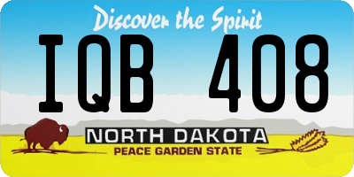 ND license plate IQB408