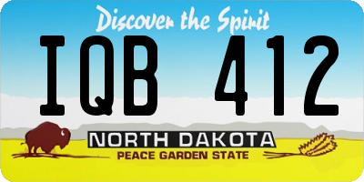 ND license plate IQB412