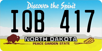 ND license plate IQB417