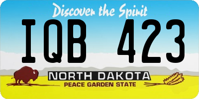 ND license plate IQB423