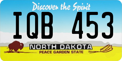 ND license plate IQB453