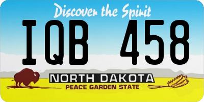 ND license plate IQB458