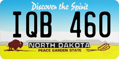 ND license plate IQB460