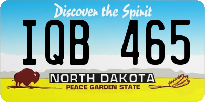 ND license plate IQB465