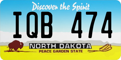 ND license plate IQB474