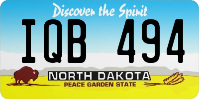 ND license plate IQB494