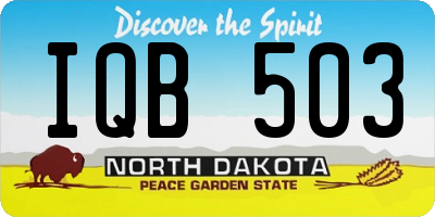 ND license plate IQB503