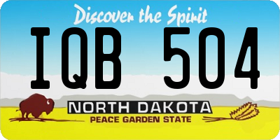 ND license plate IQB504