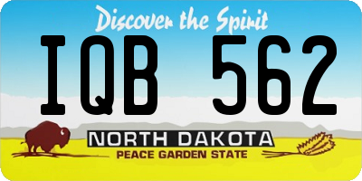 ND license plate IQB562