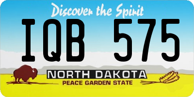 ND license plate IQB575