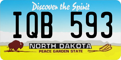 ND license plate IQB593