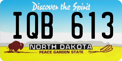 ND license plate IQB613