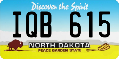 ND license plate IQB615