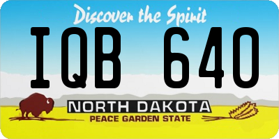 ND license plate IQB640