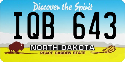 ND license plate IQB643