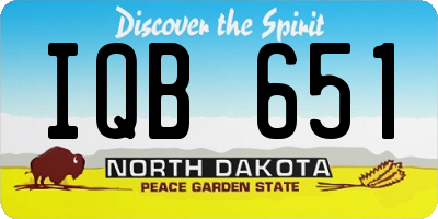 ND license plate IQB651