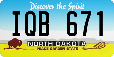 ND license plate IQB671