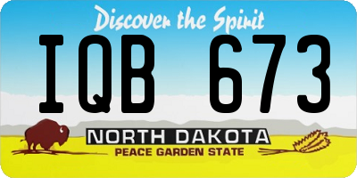 ND license plate IQB673