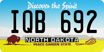 ND license plate IQB692