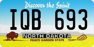 ND license plate IQB693