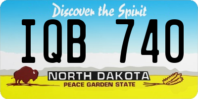 ND license plate IQB740
