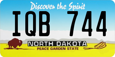 ND license plate IQB744