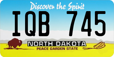 ND license plate IQB745