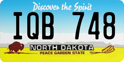 ND license plate IQB748
