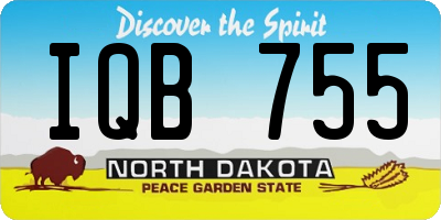 ND license plate IQB755