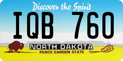 ND license plate IQB760