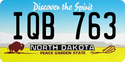 ND license plate IQB763