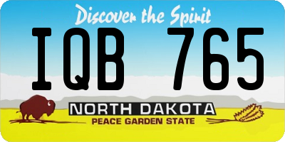 ND license plate IQB765