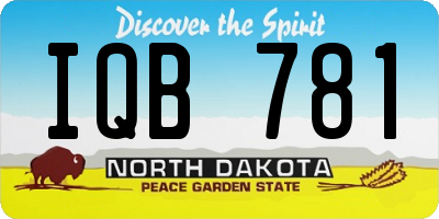 ND license plate IQB781
