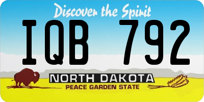 ND license plate IQB792