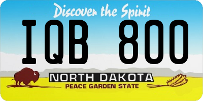 ND license plate IQB800