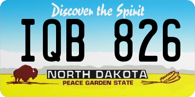 ND license plate IQB826