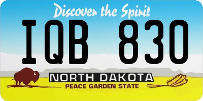 ND license plate IQB830