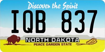 ND license plate IQB837