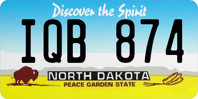 ND license plate IQB874