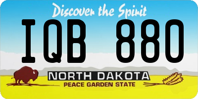 ND license plate IQB880