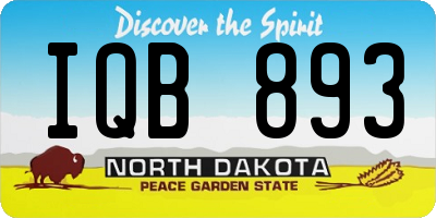ND license plate IQB893