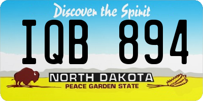 ND license plate IQB894