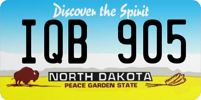 ND license plate IQB905