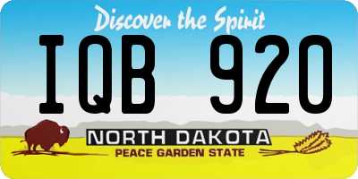 ND license plate IQB920