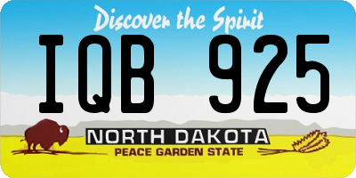 ND license plate IQB925